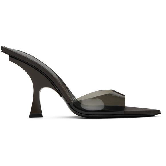 The Attico Dark Gray Ester Mules Heels - 38 Us 8 - Picture 1 of 5